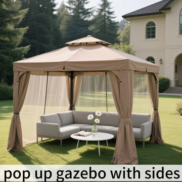2025/09/06 Adapt to Texas' Changeable Climate! Pop Up Gazebo with Sides: Easy to Assemble + Spacious, Perfect for Family Gatherings / Camping