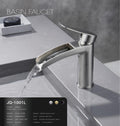 Bathroom Basin Faucet, One Hole One Handle Waterfall Modern Bathroom Faucet, with Water Supply Line JQ-1001LS - Paradise Decor - TX