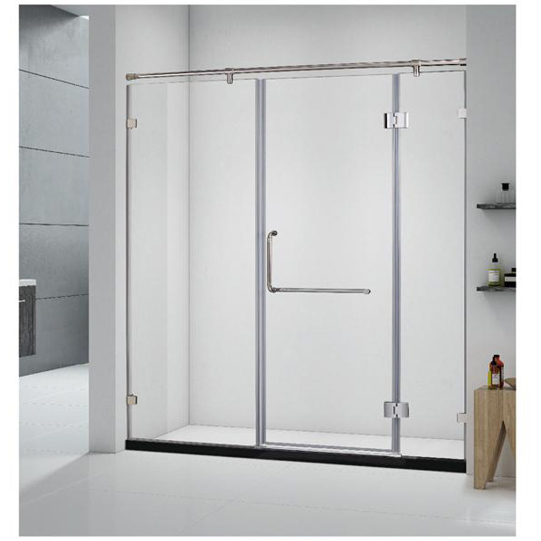 Walk-in Shower Tempered Glass Door, Stainless Steel Frame 60x72 inch BWH-1031A - Paradise Decor - TX