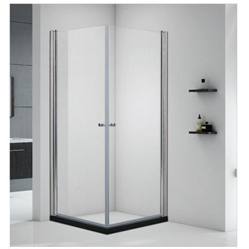 Walk-in Shower Tempered Glass Door , Stainless Steel Frame 29.5''x29.5''x73'' BWP-1002S - Paradise Decor - TX