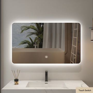 Bathroom Mirror with though light Switch, warm/cold light option - Paradise Decor - TX