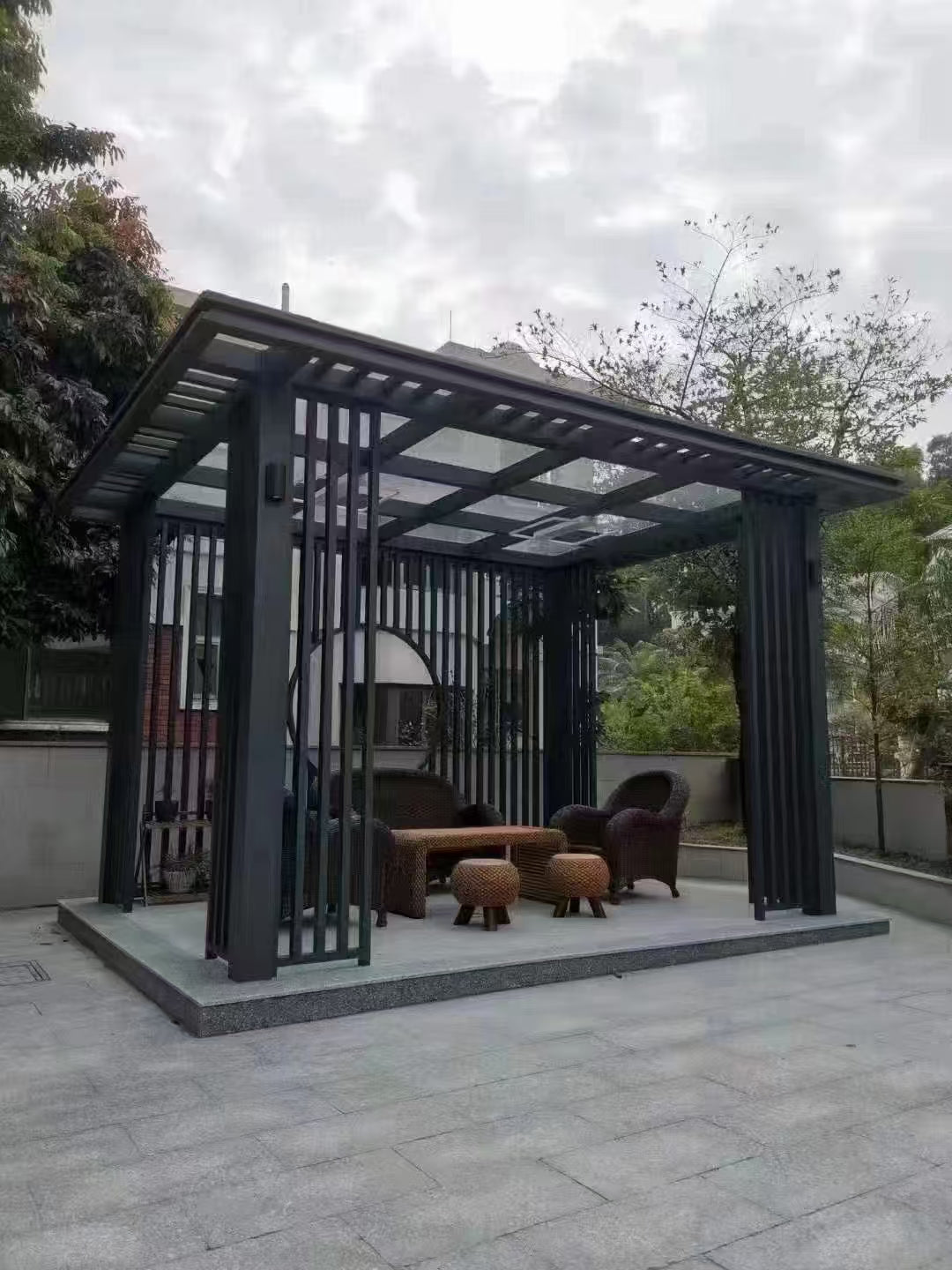 Asian Luxury Aluminum Pergola 10'x13' Black - Paradise Decor - TX