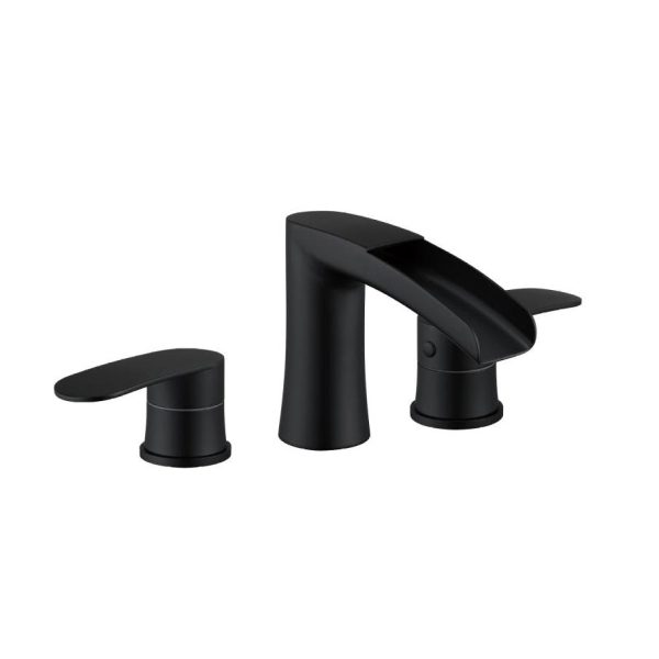 Bathroom Split Basin Faucet, Three Hole Two Handle Waterfall Modern Bathroom Faucet, with Water Supply Line JQ-2001LS - Image 2