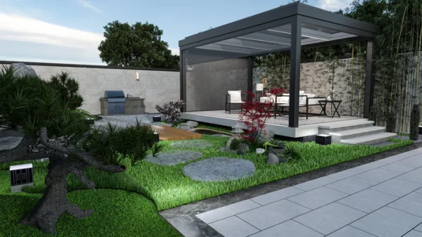 Top Tier Tempered Glass Roof Aluminum Patio Cover with Windproof Roller Blind, Remote Control, and LED light - Image 3