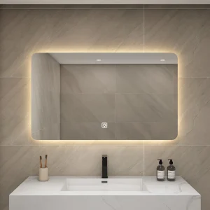 Bathroom Mirror with touch light Switch, warm/cold light option
