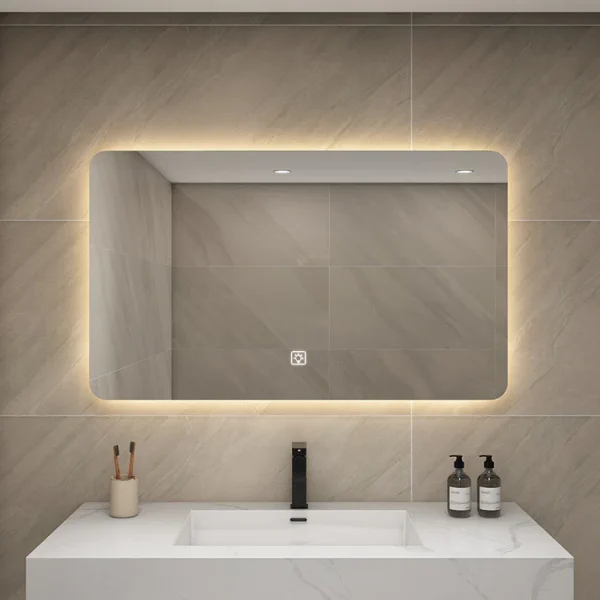 Bathroom Mirror with touch light Switch, warm/cold light option