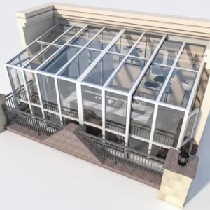 Movable Glass House Garden Super Wide Enclosure Sliding Retractable Aluminum Sunroom With Sensor and remote control